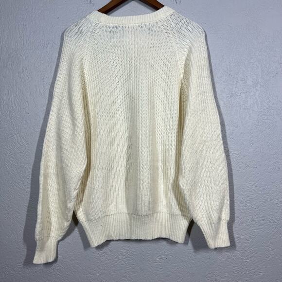 Vintage Moss Creek Trader Crewneck SLouchy Dad Sweater Long Sleeve Cream - L - Picture 2 of 3